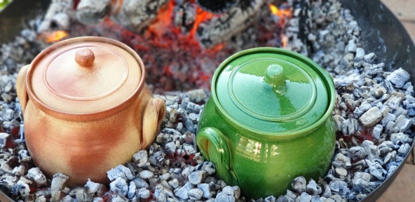 Hrniec na varenie v pahrebe veľký - Farba: Zelená